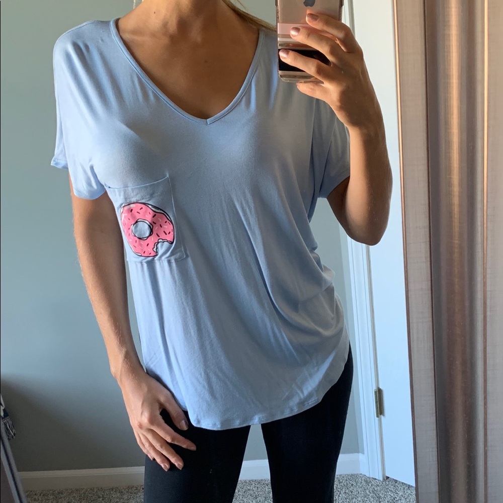 Light Blue Donut Graphic Tee